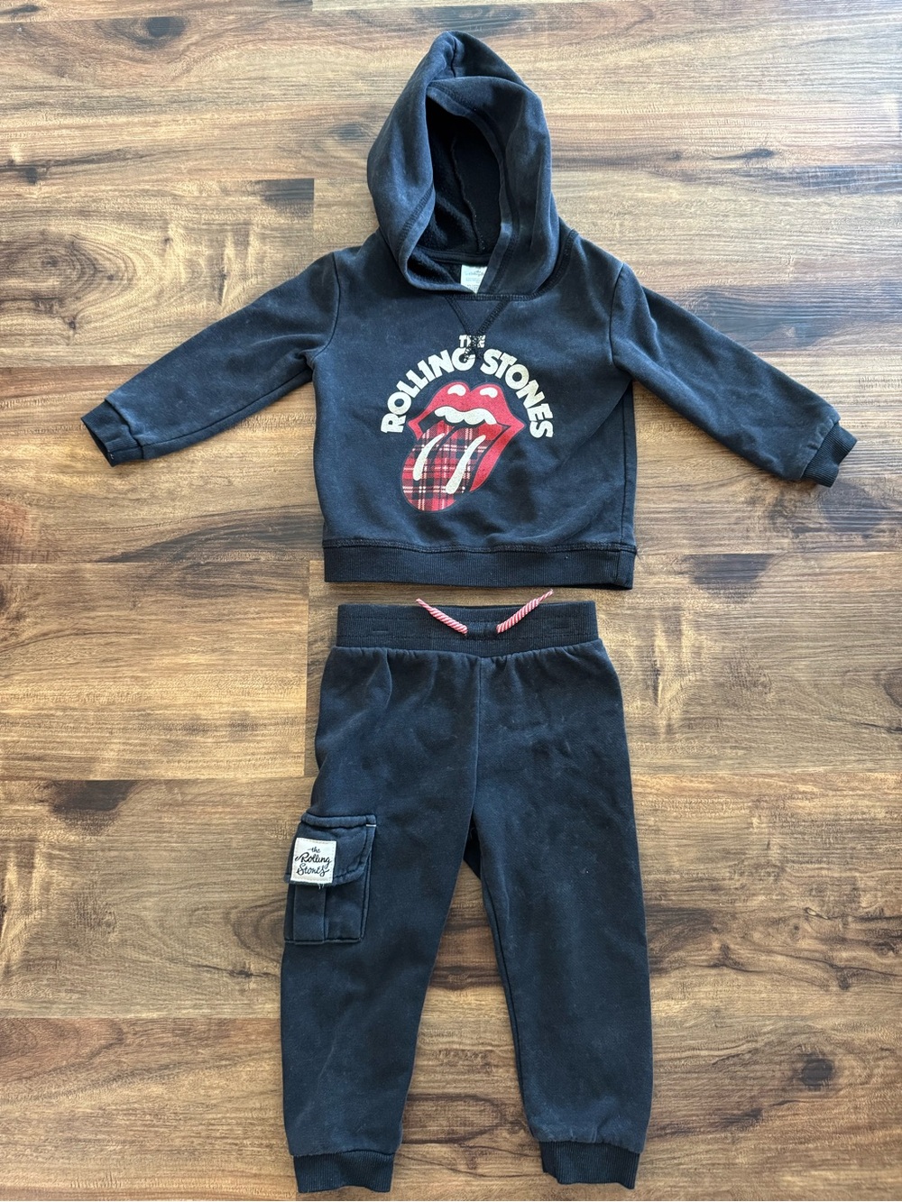 the Rolling Stones Black and White Logo Infant Tee